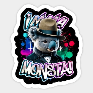 Imma Monsta! KOALA | Blacktee | by Asarteon Sticker